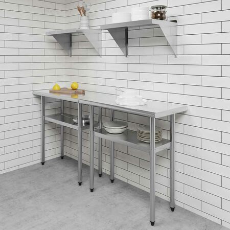 Amgood 18 in. x 36 in. Premium Stainless Steel Table with Undershelf. WT-SS-1836-Z